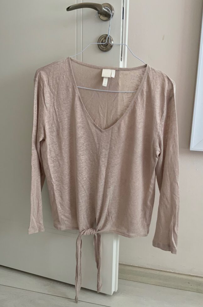 חולצת פשתן ארוכה H&M - אייץ' אנד אם יד שנייה בנמיז - Nemyz