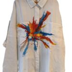 חולצה לבנה מצוירת Sacks – סאקס יד שנייה בנמיז - Nemyz