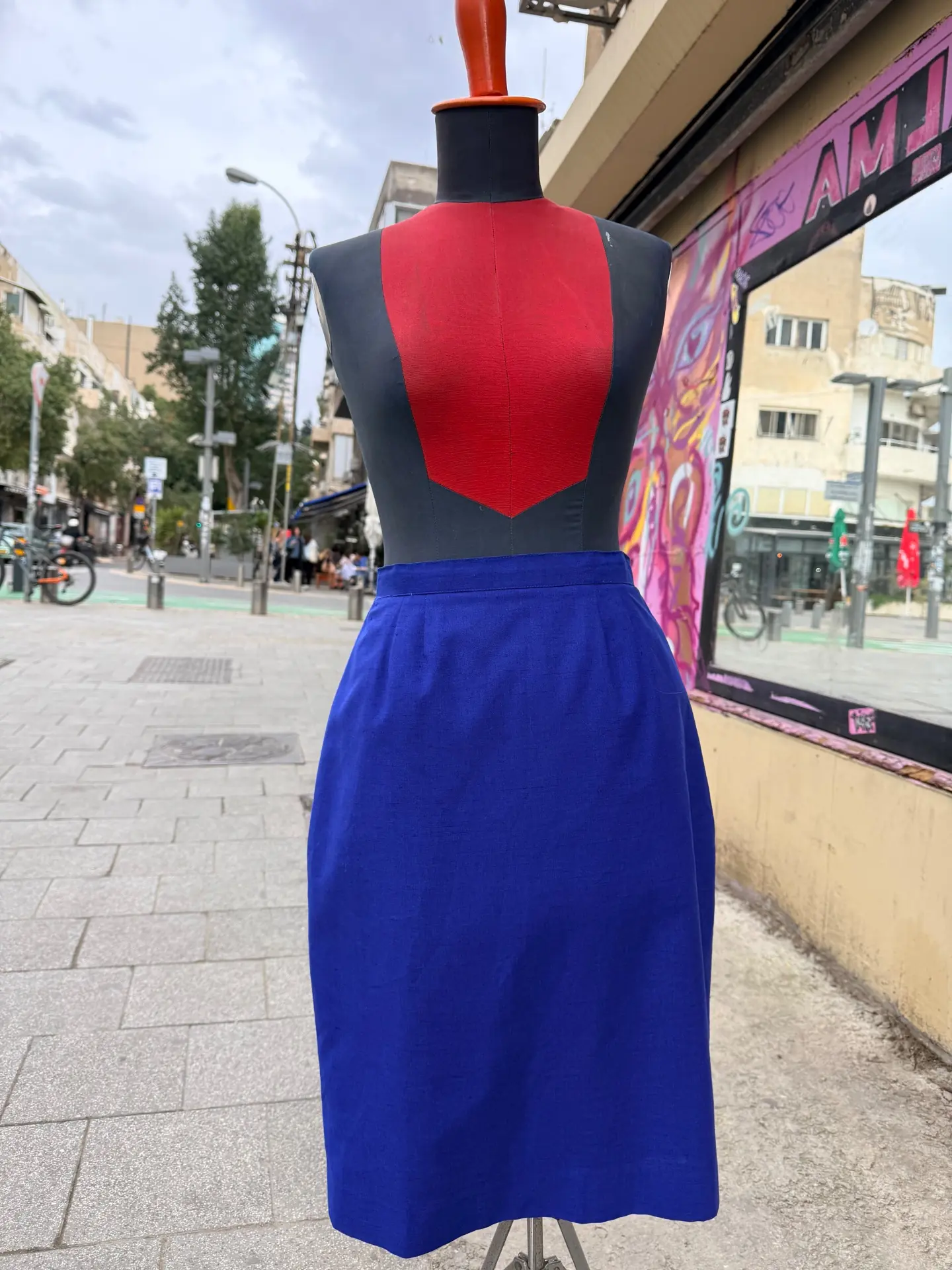 חצאית כחולה וינטג׳ אחר יד שנייה בנמיז - Nemyz