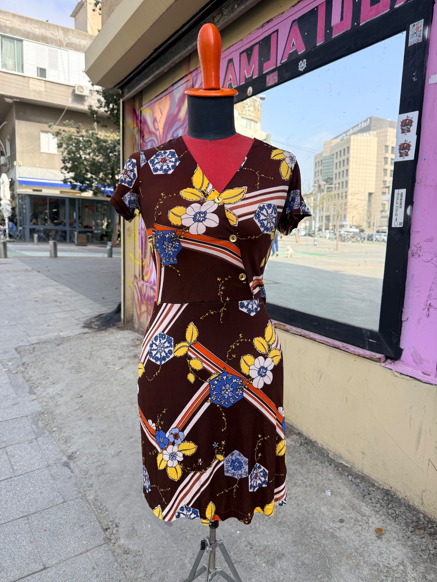 שמלה חומה וינטג׳ אחר יד שנייה בנמיז - Nemyz