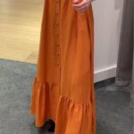 שמלת מקסי בגוון כתום Sandro- סנדרו יד שנייה בנמיז - Nemyz