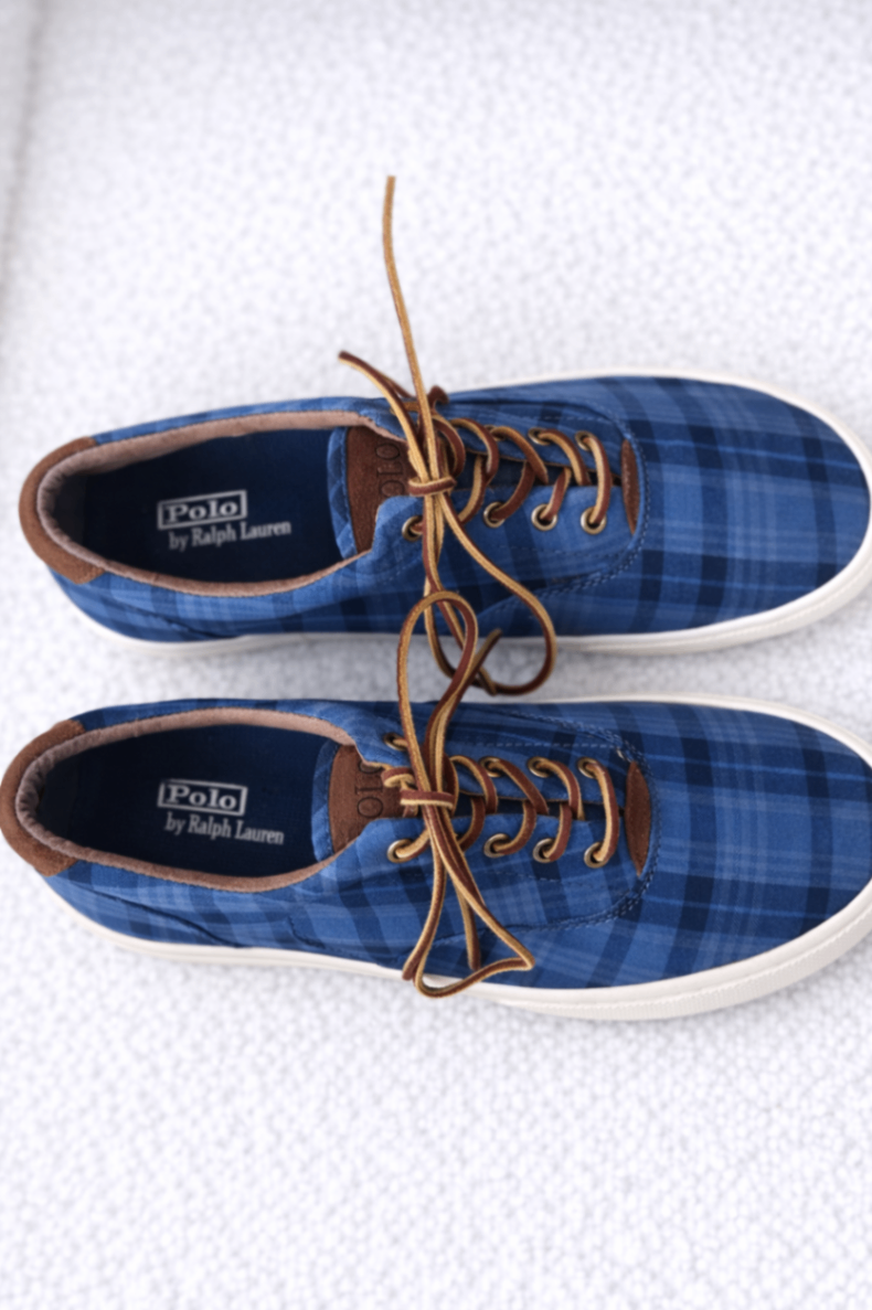 Polo נעלי בד משובצות פולו ראלף לורן – Polo Ralph Lauren יד שנייה בנמיז - Nemyz