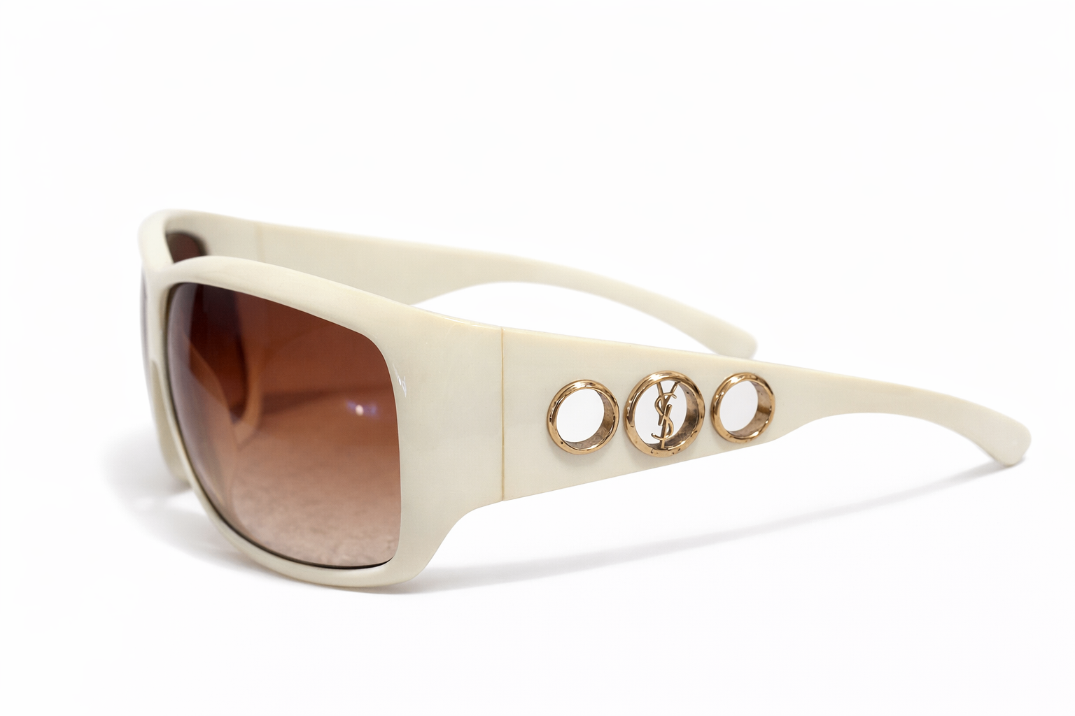 YSL Cream Sunglasses Saint Laurent - סן לורן יד שנייה בנמיז - Nemyz