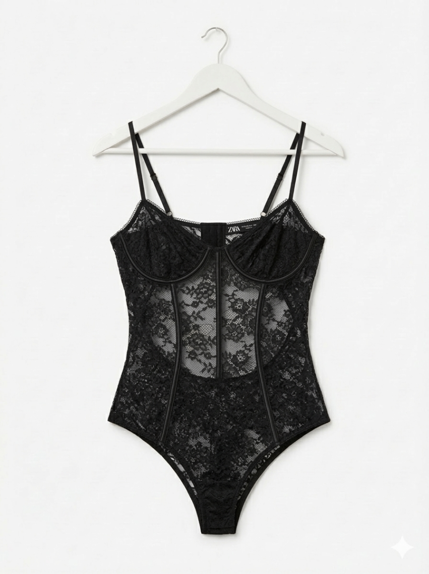 בגד גוף תחרה זארה Zara - זארה יד שנייה בנמיז - Nemyz