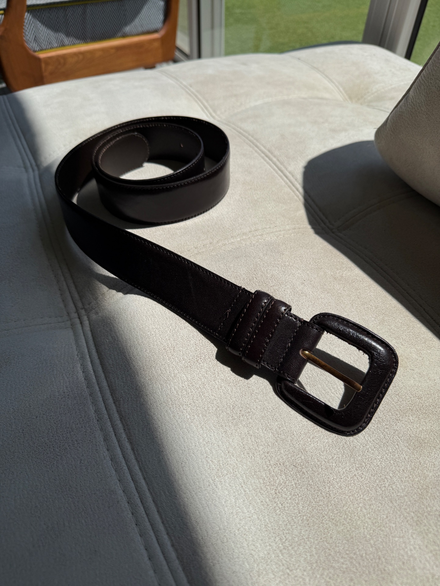 חגורת עור חום-בורדו Zara - זארה יד שנייה בנמיז - Nemyz