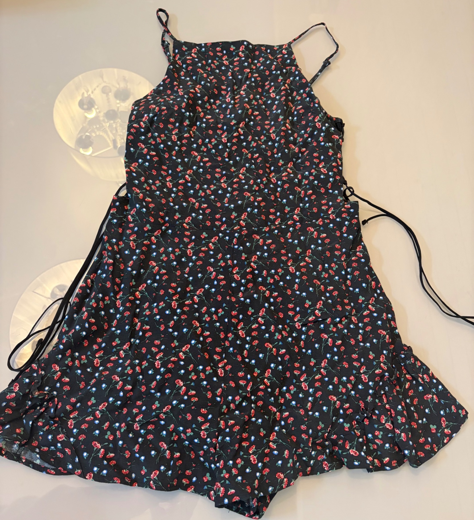 אוברול פרחוני מלמלה Topshop-טופ שופ יד שנייה בנמיז - Nemyz