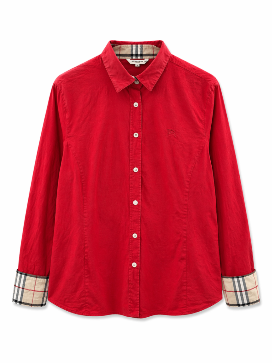 חולצת Burberry אדומה Burberry – ברברי יד שנייה בנמיז - Nemyz