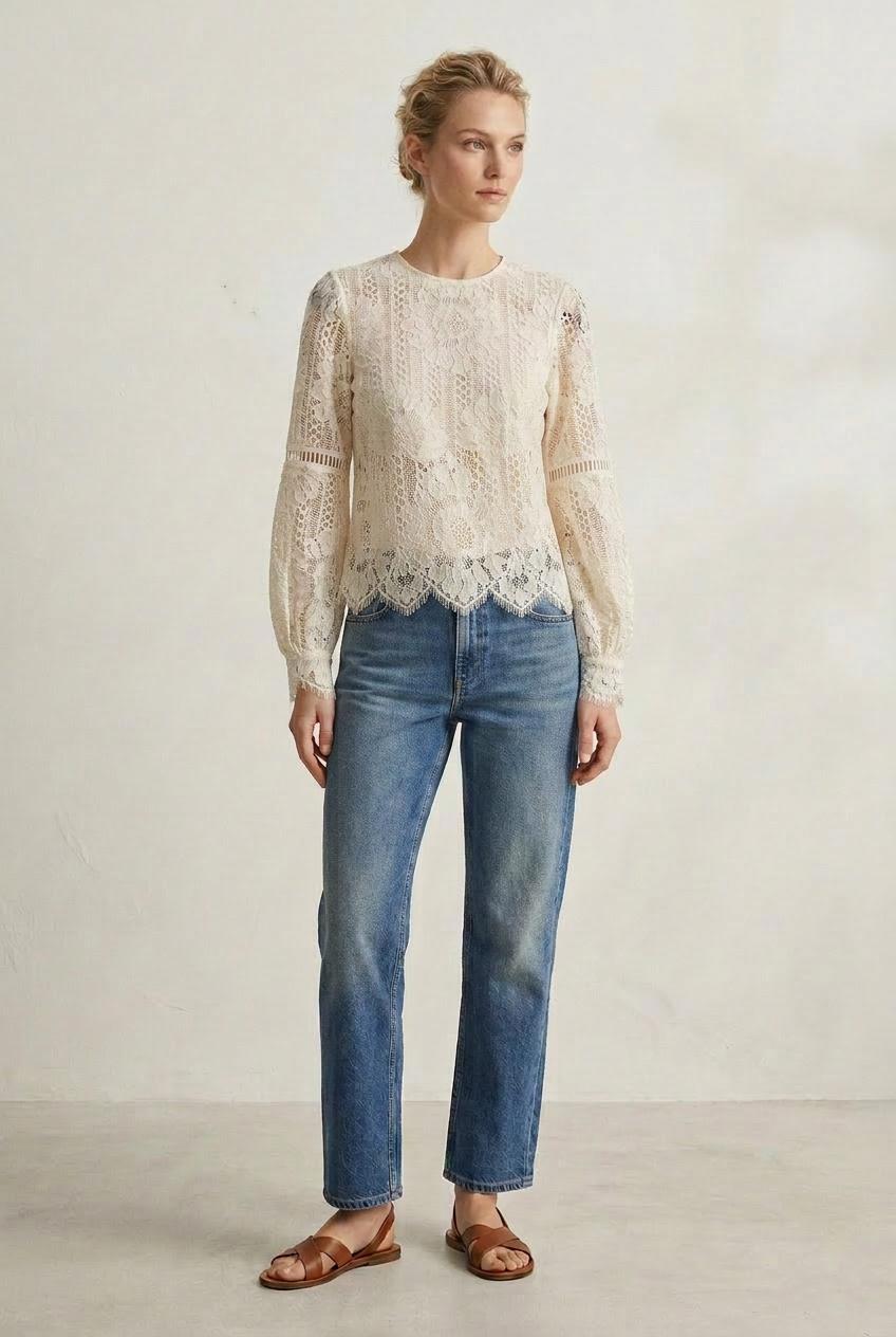 חולצת תחרה חדשה H&M - אייץ' אנד אם יד שנייה בנמיז - Nemyz