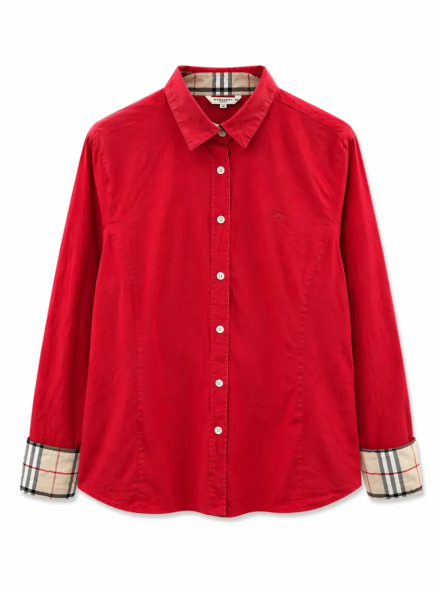 חולצת Burberry אדומה Burberry – ברברי יד שנייה בנמיז - Nemyz