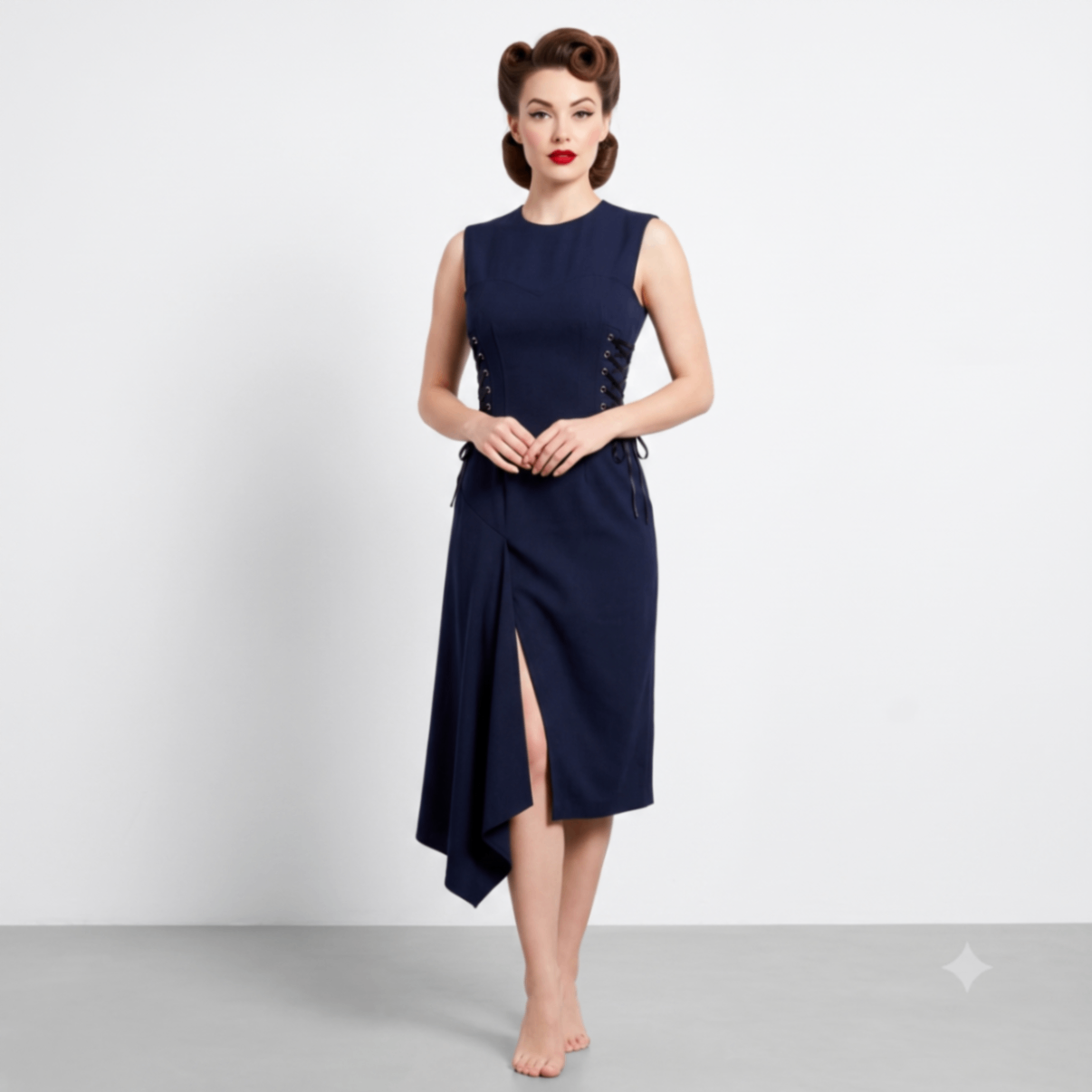 שמלת מידי קשירת מחוך Topshop-טופ שופ יד שנייה בנמיז - Nemyz