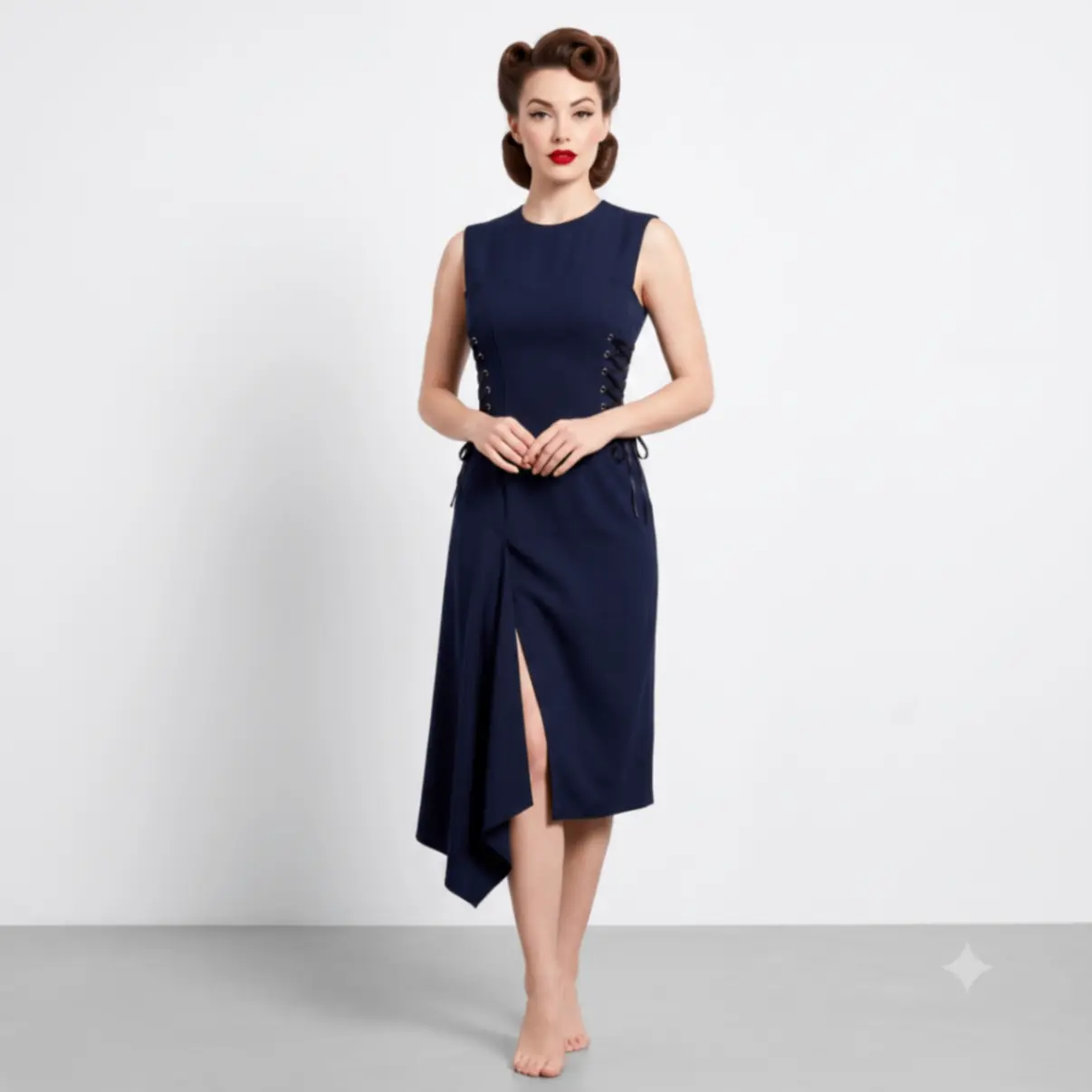 שמלת מידי קשירת מחוך Topshop-טופ שופ יד שנייה בנמיז - Nemyz
