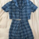 סט חצאית וטופ משובץ Brandy Melville יד שנייה בנמיז - Nemyz