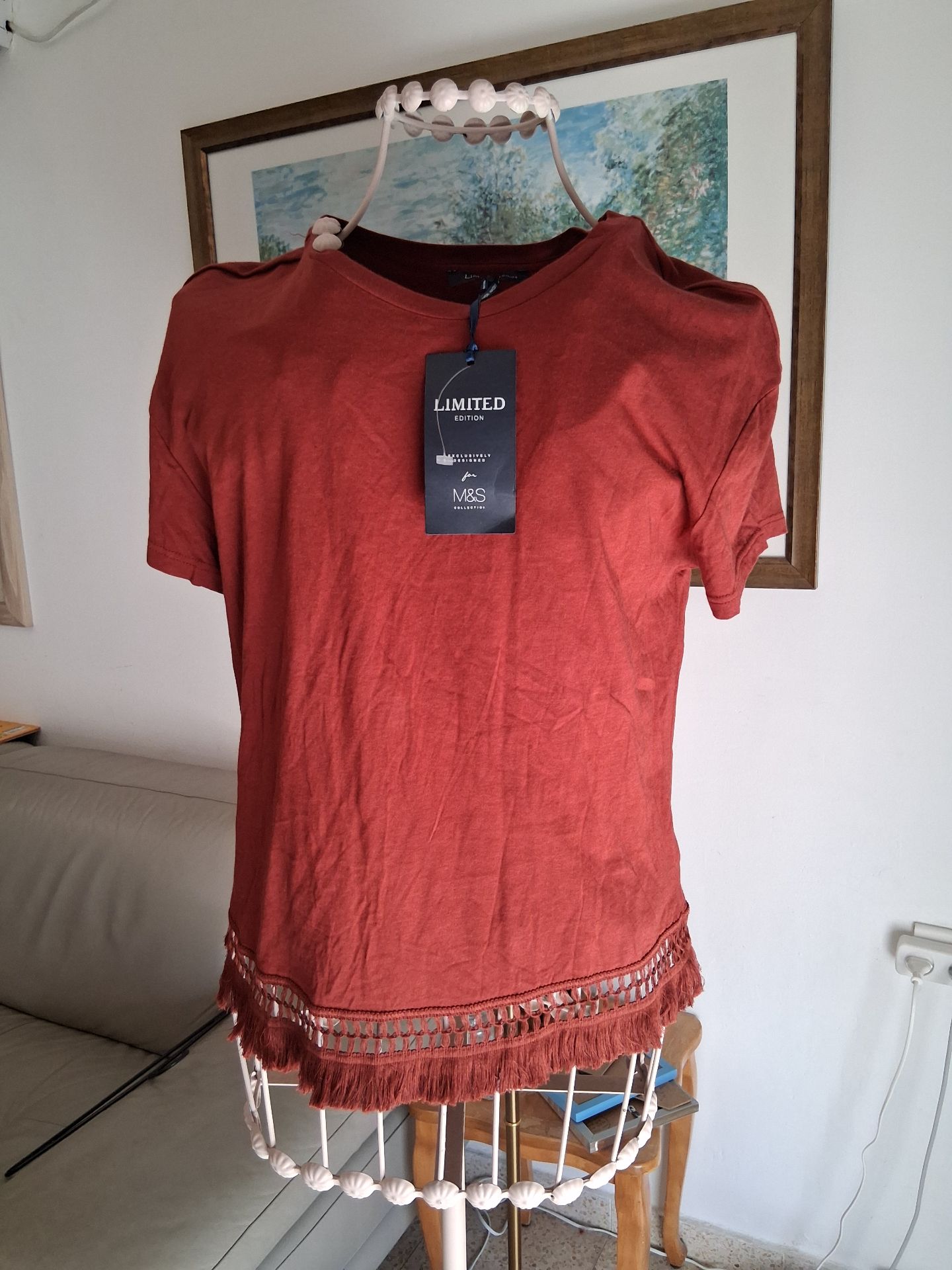 טישרט fringe צבע חלו Marks & Spencer - מארקס אנד ספנסר יד שנייה בנמיז - Nemyz