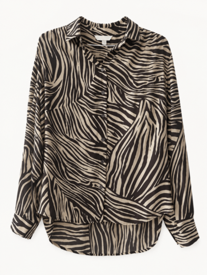 חולצה הדפס זברה H&M - אייץ' אנד אם יד שנייה בנמיז - Nemyz