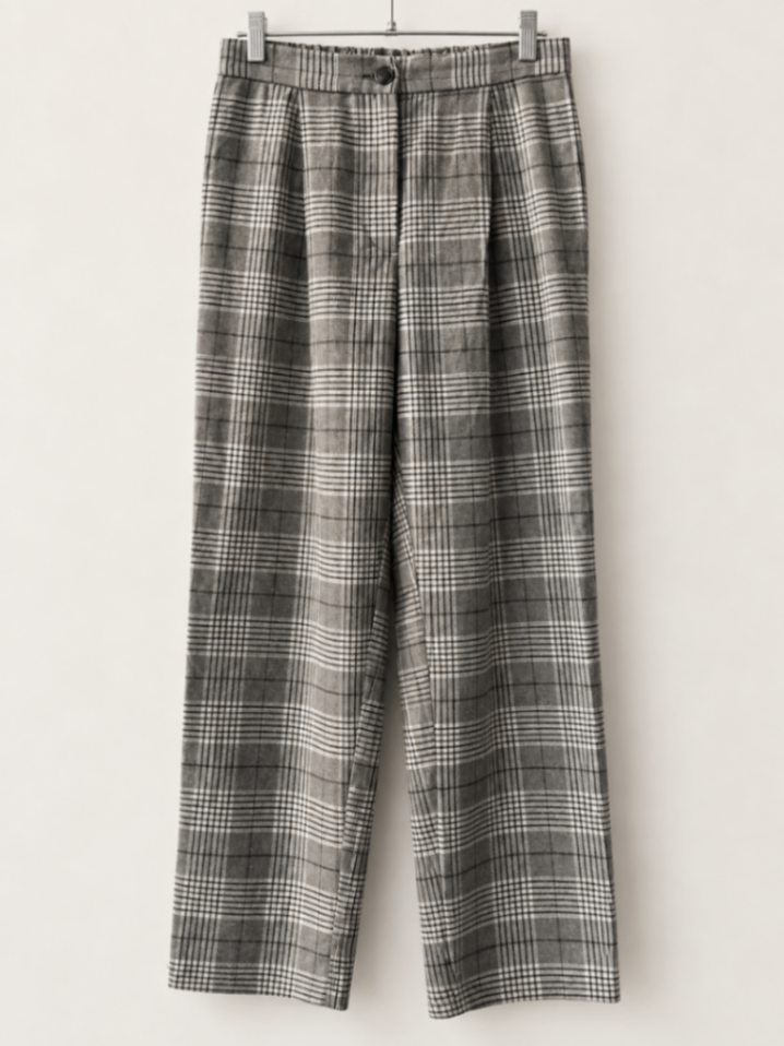 מכנסיים משובצים H&M - אייץ' אנד אם יד שנייה בנמיז - Nemyz