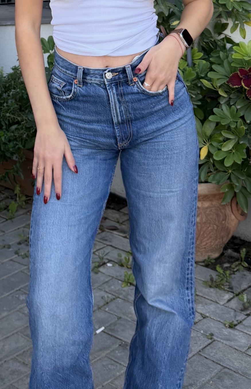 ג׳ינס wide leg זארה Zara - זארה יד שנייה בנמיז - Nemyz