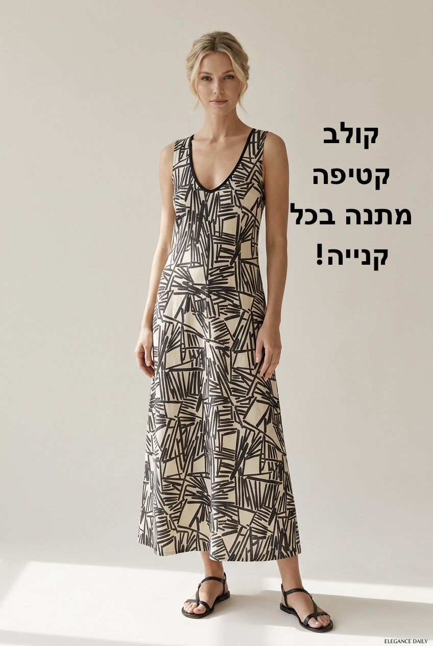 שמלת מקסי פשתן Dorin Frankfurt - דורין פרנקפורט יד שנייה בנמיז - Nemyz