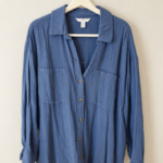 מכופתרת כחולה ארוכה H&M - אייץ' אנד אם יד שנייה בנמיז - Nemyz